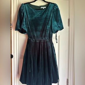ANTONIO MELANI Green Velvet Mini Dress